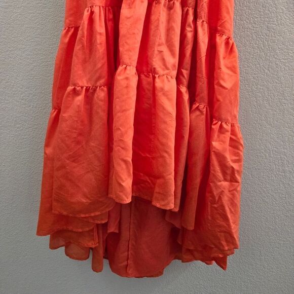 By Anthropologie Off-The-Shoulder Tiered High-Low Midi Dress size XS NEW - Picture 6 of 14